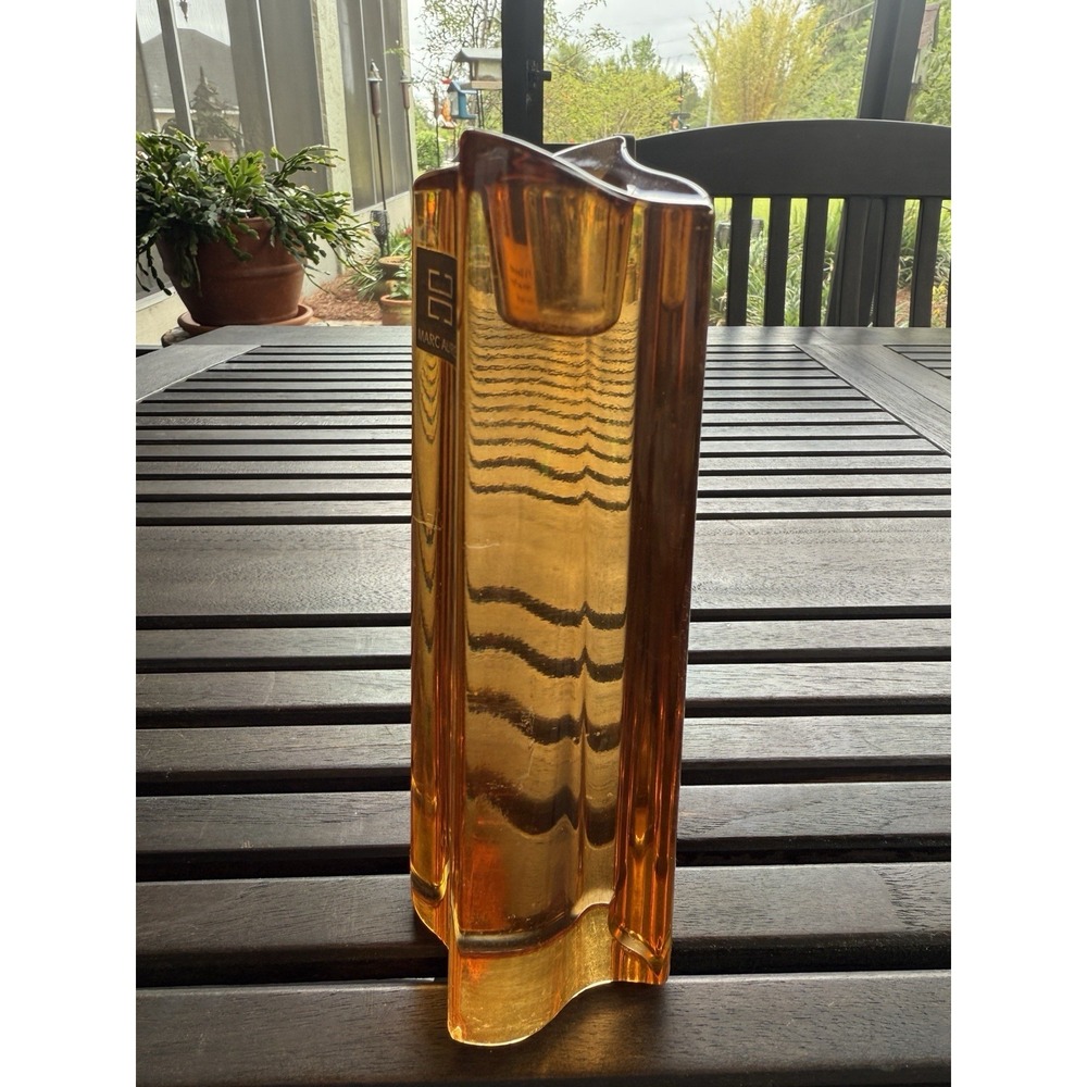 Marc Aurel Amber Colored Crystal Candle Holder Candlestick
